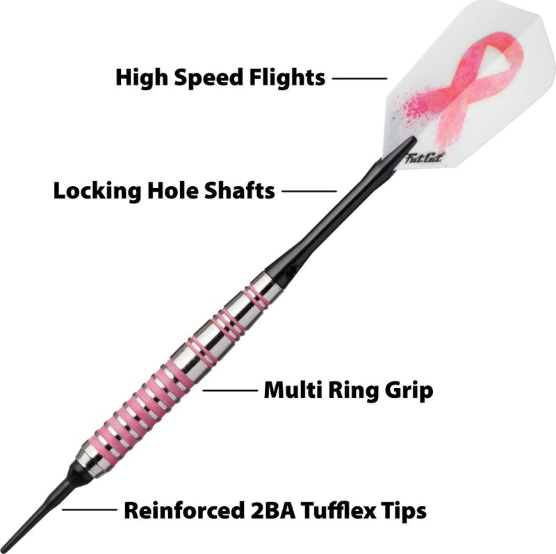 Fat Cat Pink Lady Soft Tip Darts with Storage/Travel Case, 16 Grams - Image 3